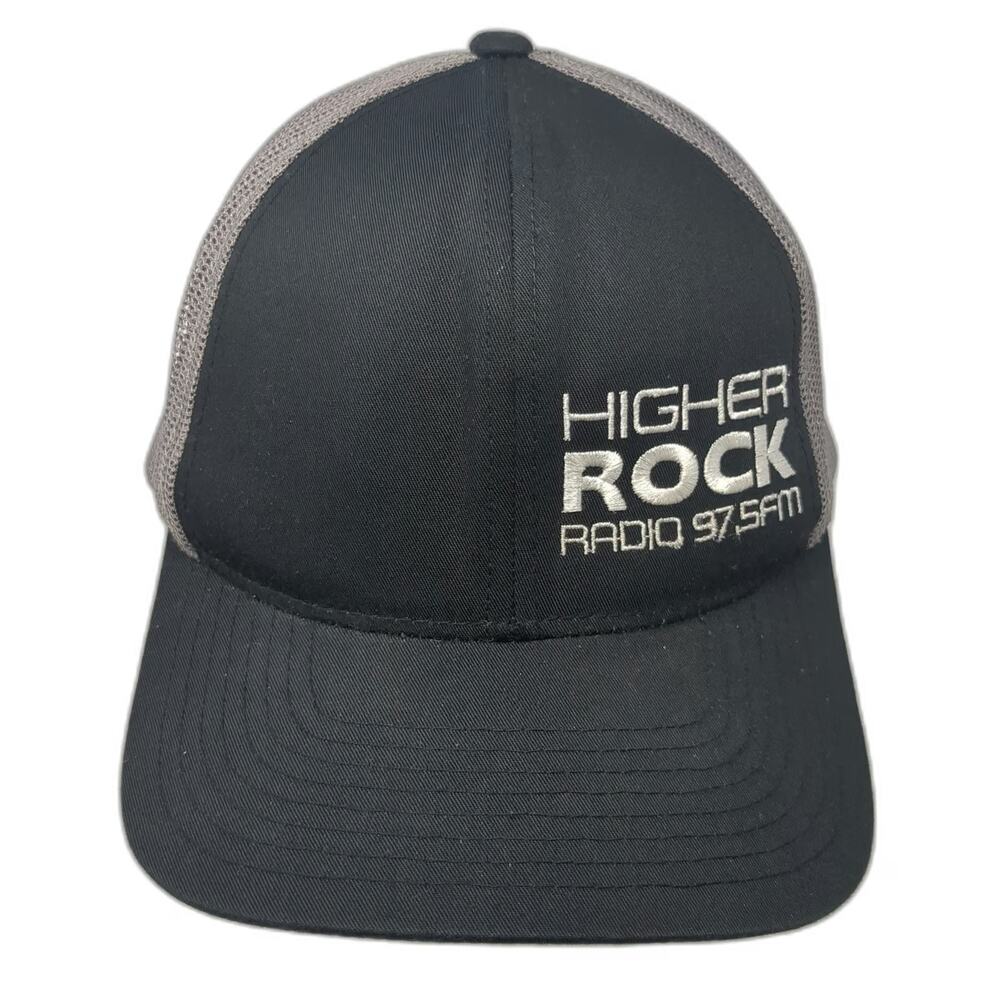 Pacific Headwear Trucker Hat Black Gray One Size Mesh Snapback Higher Rock Radio